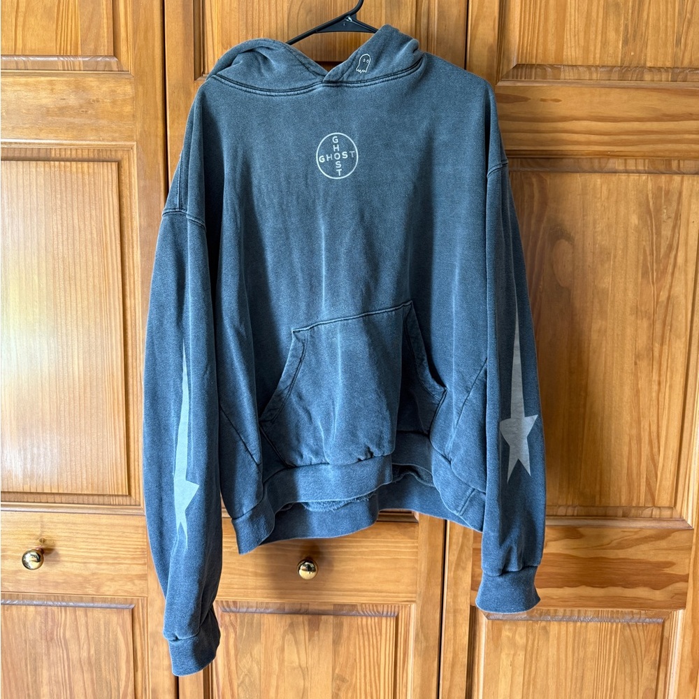 LONELY GHOST Heavyweight Grey Hoodie